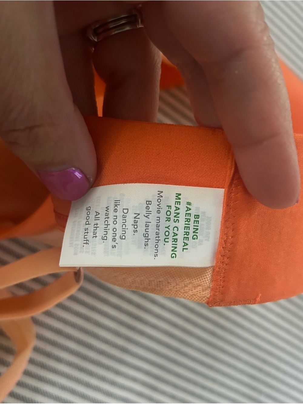 Aerie smoothez mesh plunge bralette size M orange - Picture 6 of 7